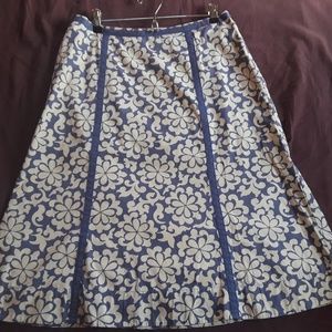 Last Call: Boden Purple Flower A Line Skirt